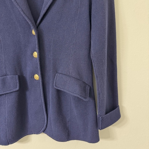 Lauren Ralph Lauren Navy Knit Blazer Jacket | Women’s Small - Picture 3 of 5